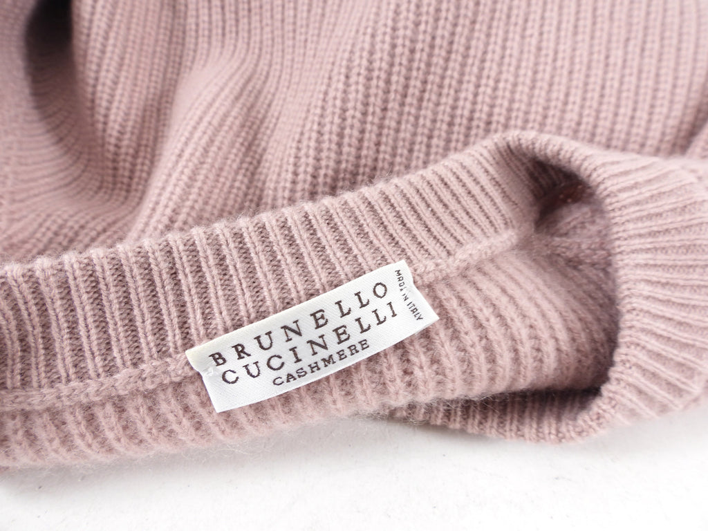 Brunello Cucinelli Cashmere Quartz Pink Knit Sweater - S