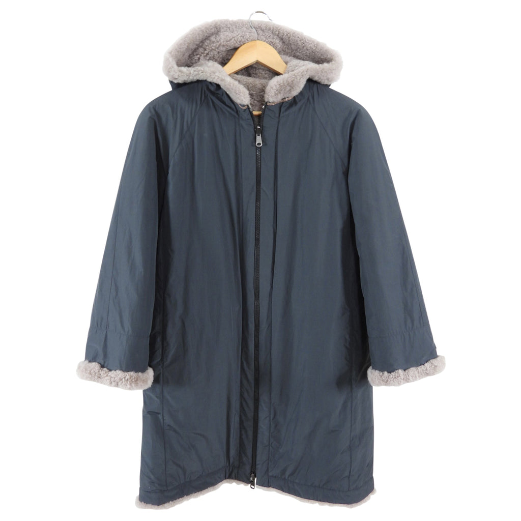 Brunello Cucinelli Charcoal Grey / Taupe Shearling Reversible Zip Coat - IT40 / 4