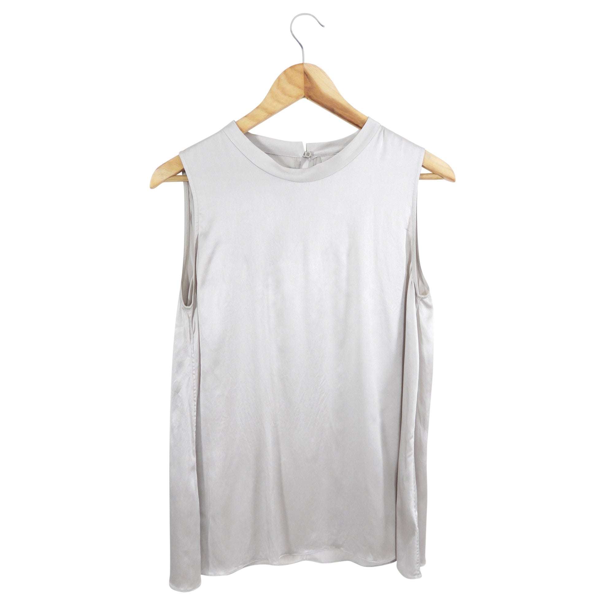 Brunello Cucinelli Light Grey Beige Silk Tank Top - M
