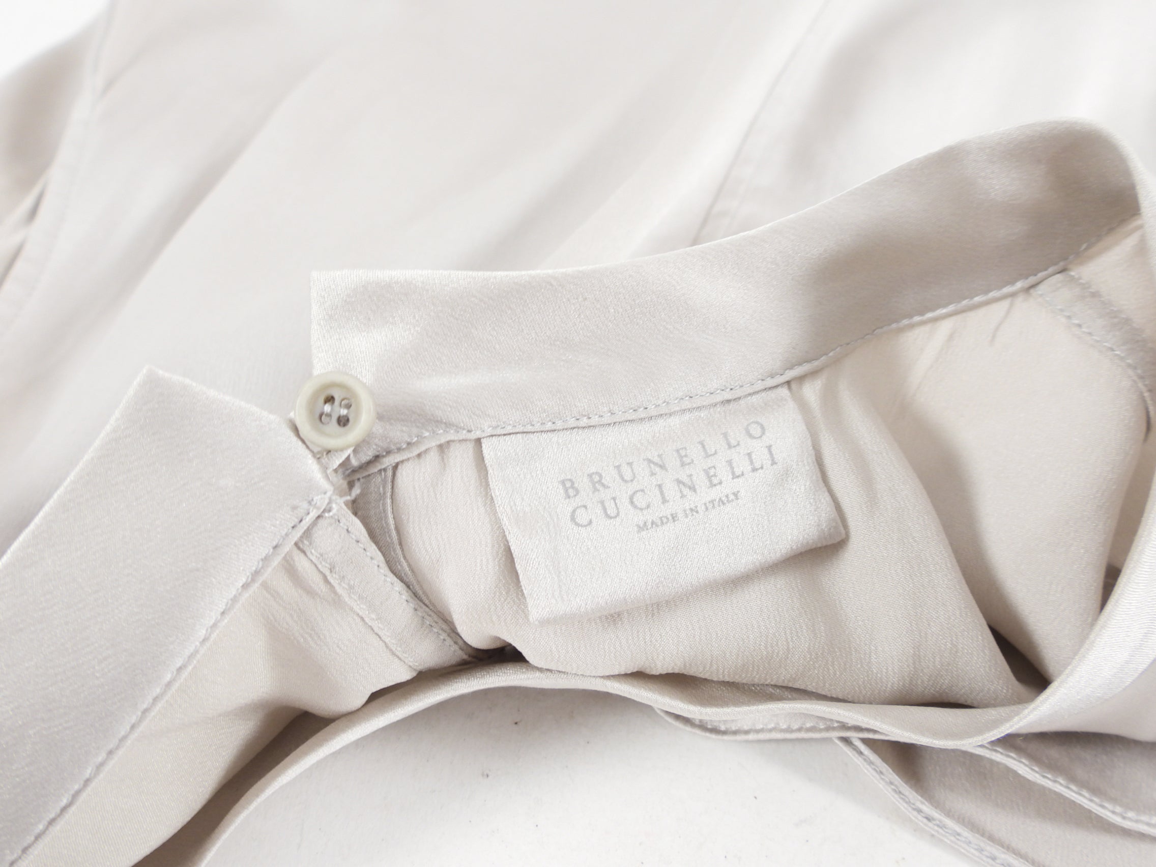 Brunello Cucinelli Light Grey Beige Silk Tank Top - M