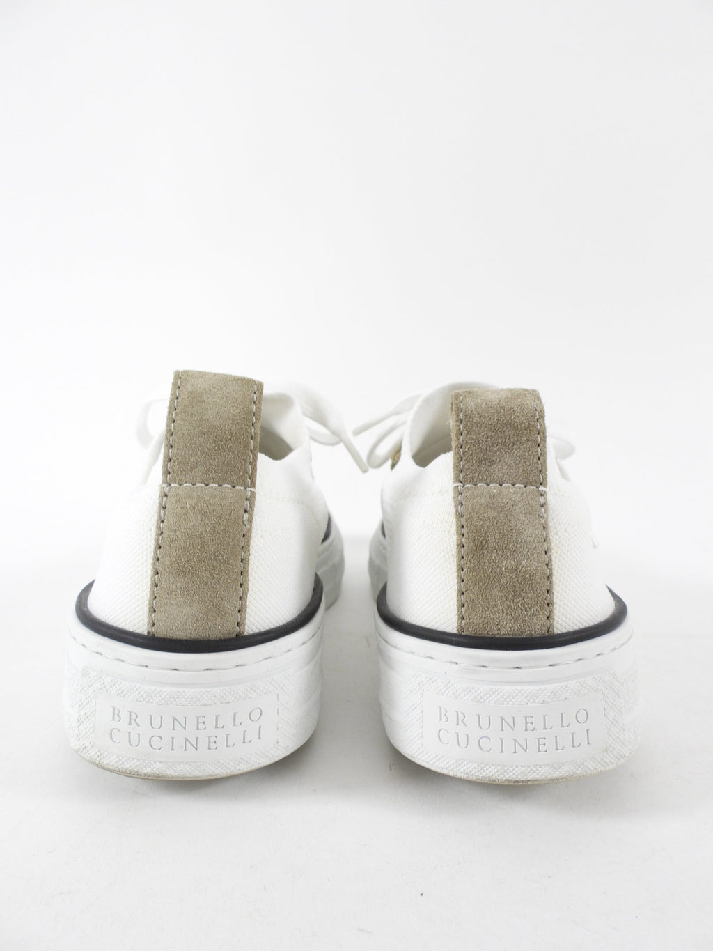 Brunello Cucinelli White Knit Low Top Sock Sneaker - 37