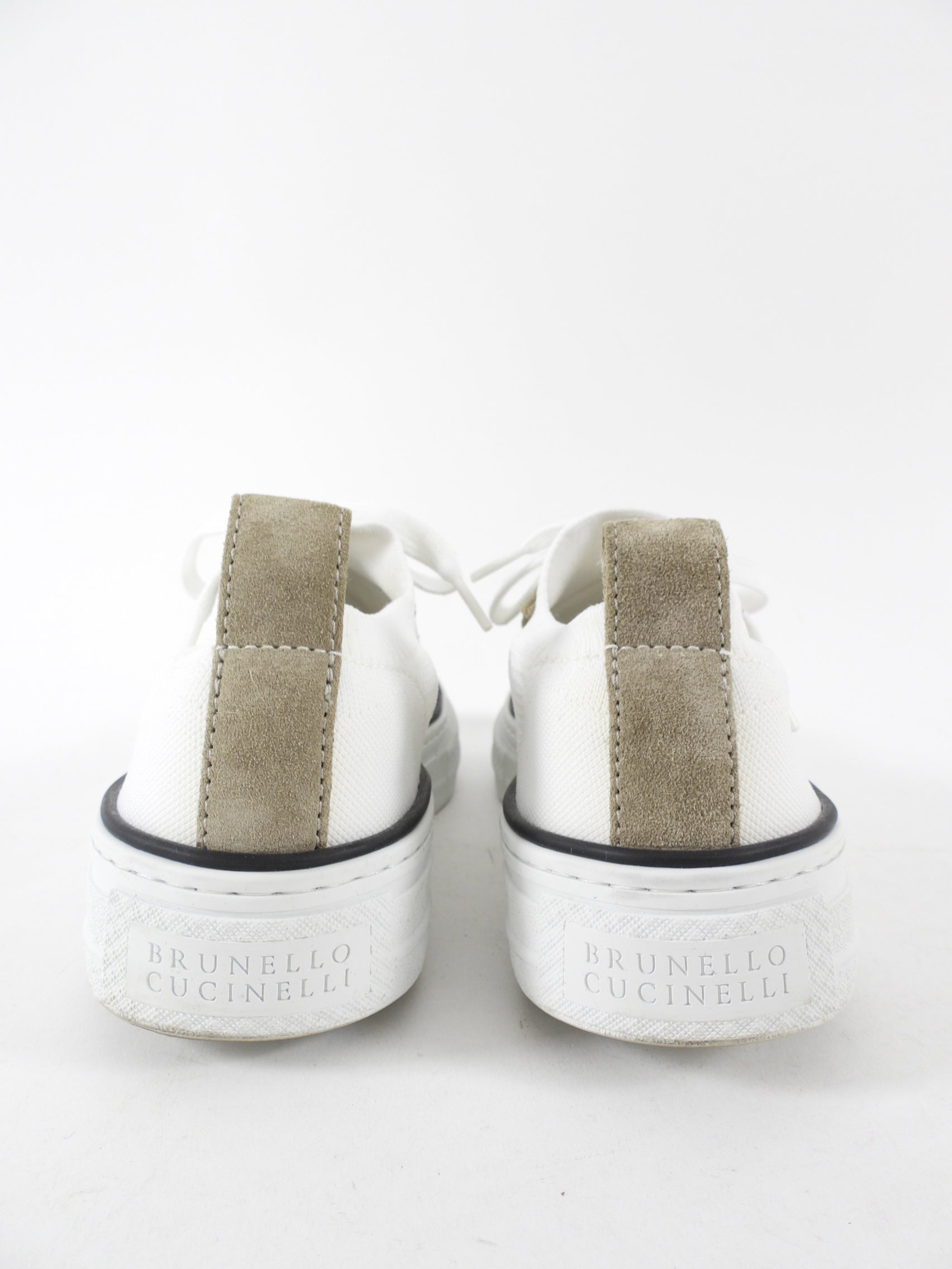 Brunello Cucinelli White Knit Low Top Sock Sneaker - 37