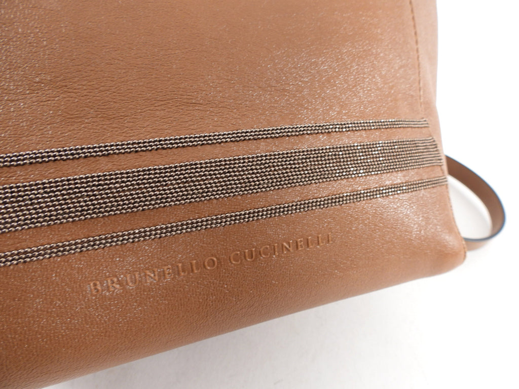 Brunello Cucinelli Brown Monili Two Way Satchel Bag
