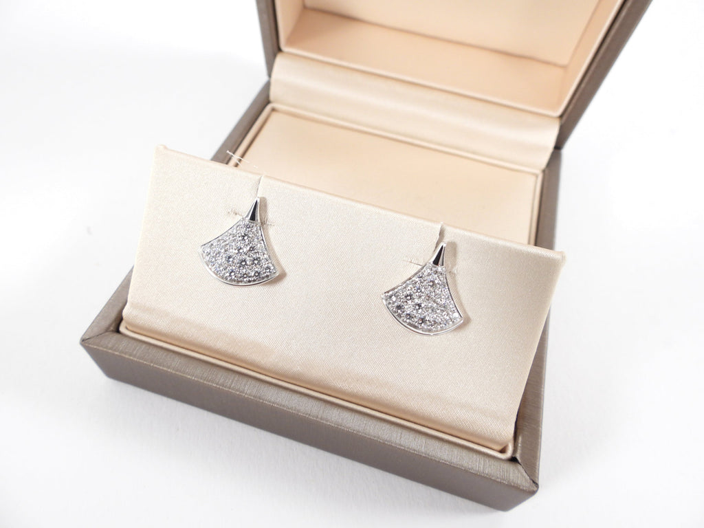 Bvlgari Divas Dream 18k White Gold Diamond Stud Earrings