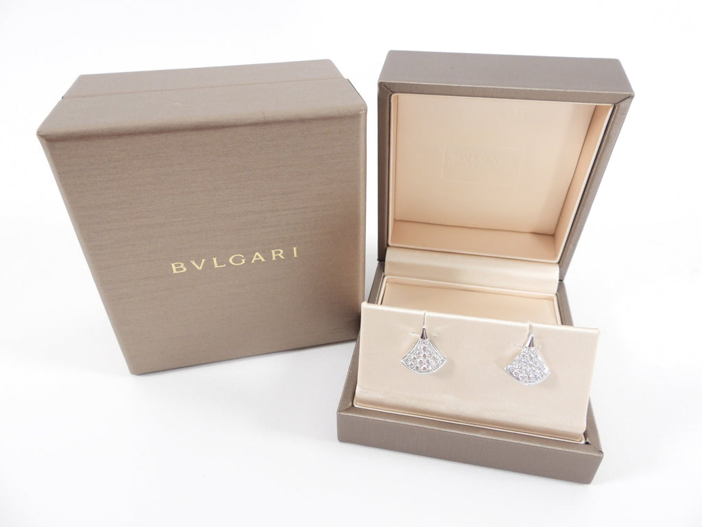 Bvlgari Divas Dream 18k White Gold Diamond Stud Earrings