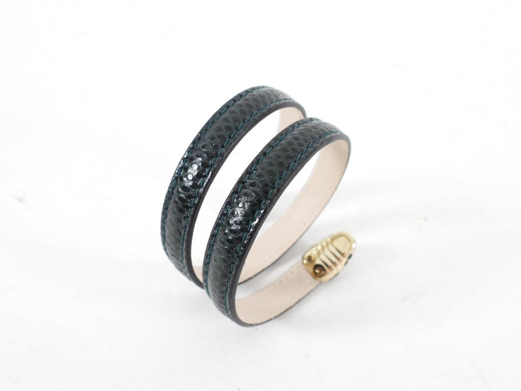 Bulgari Serpenti Forever Cleopatra Karung Lizard Double Wrap Bracelet