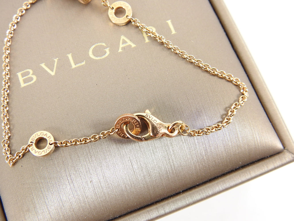 Bulgari B.Zero1 18k Rose Gold White Ceramic Soft Bracelet - S/M