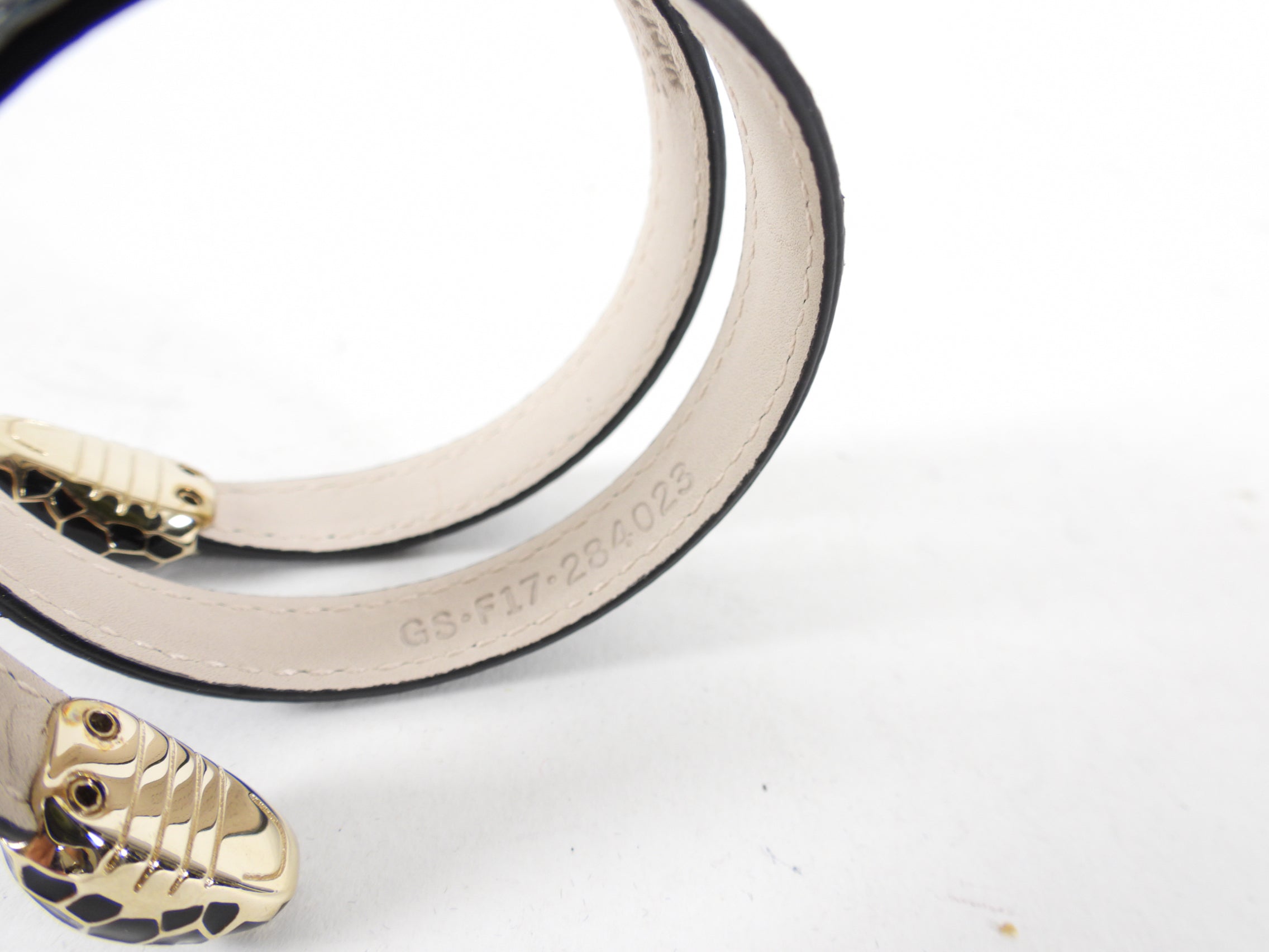 Bulgari Serpenti Forever Cleopatra Karung Lizard Double Wrap Bracelet