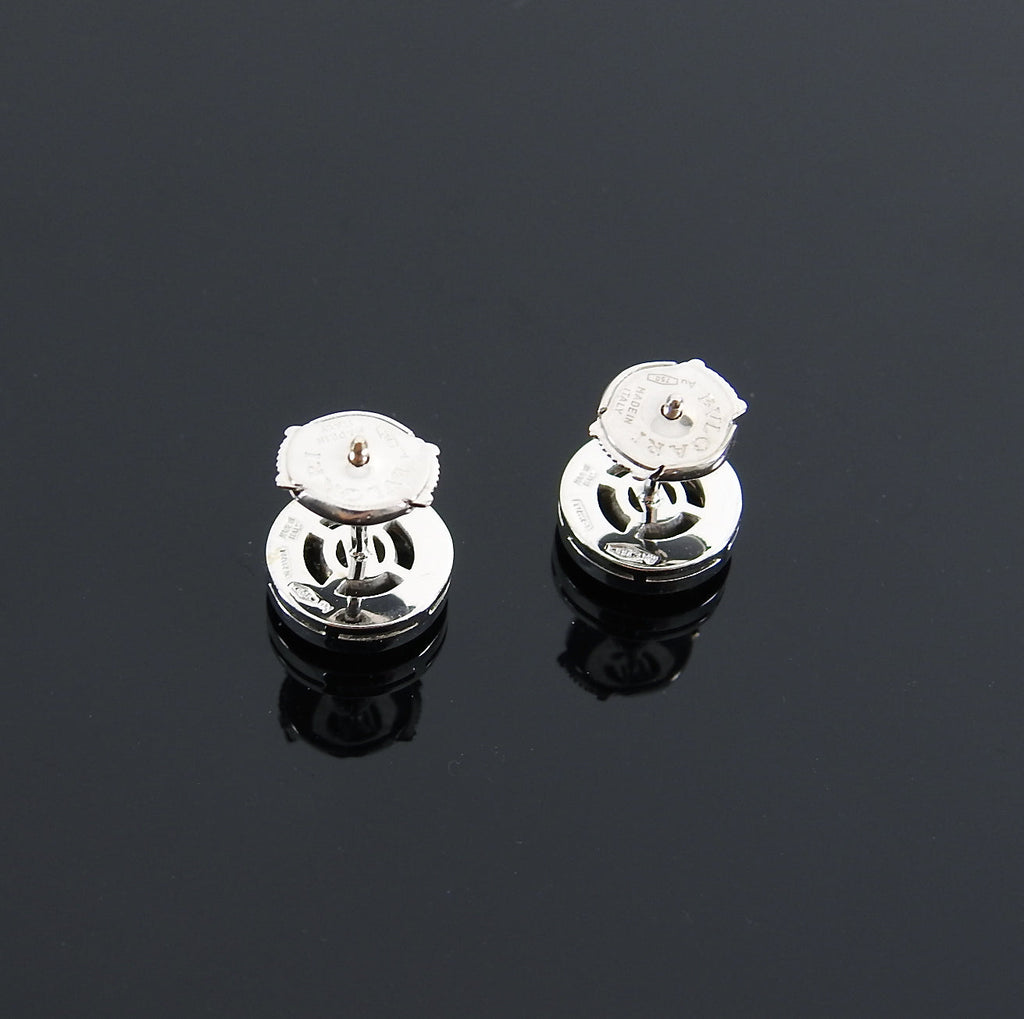 Bulgari Bvlgari 18K White Gold Diamond Logo Stud Earrings
