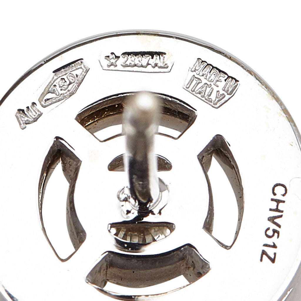 Bulgari Bvlgari 18K White Gold Diamond Logo Stud Earrings