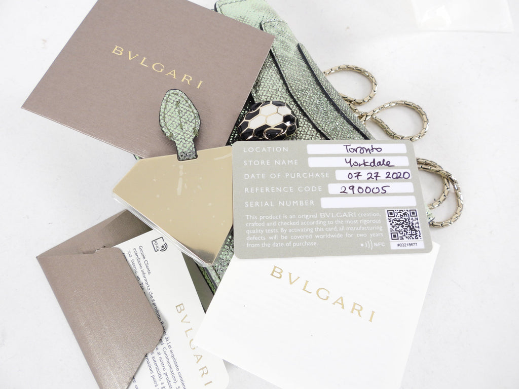 Bulgari Mini Metallic Green Serpenti Forever Crossbody Bag