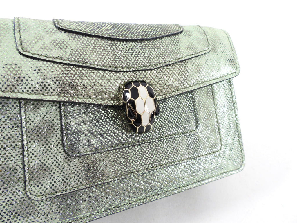 Bulgari Mini Metallic Green Serpenti Forever Crossbody Bag