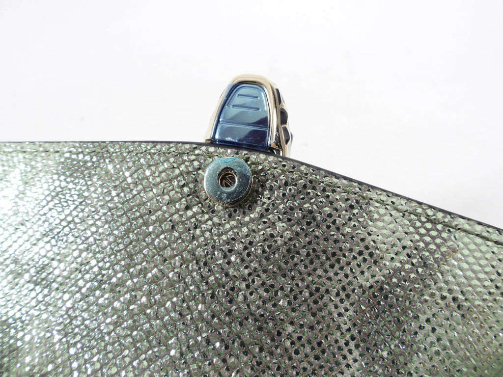 Bulgari Mini Metallic Green Serpenti Forever Crossbody Bag