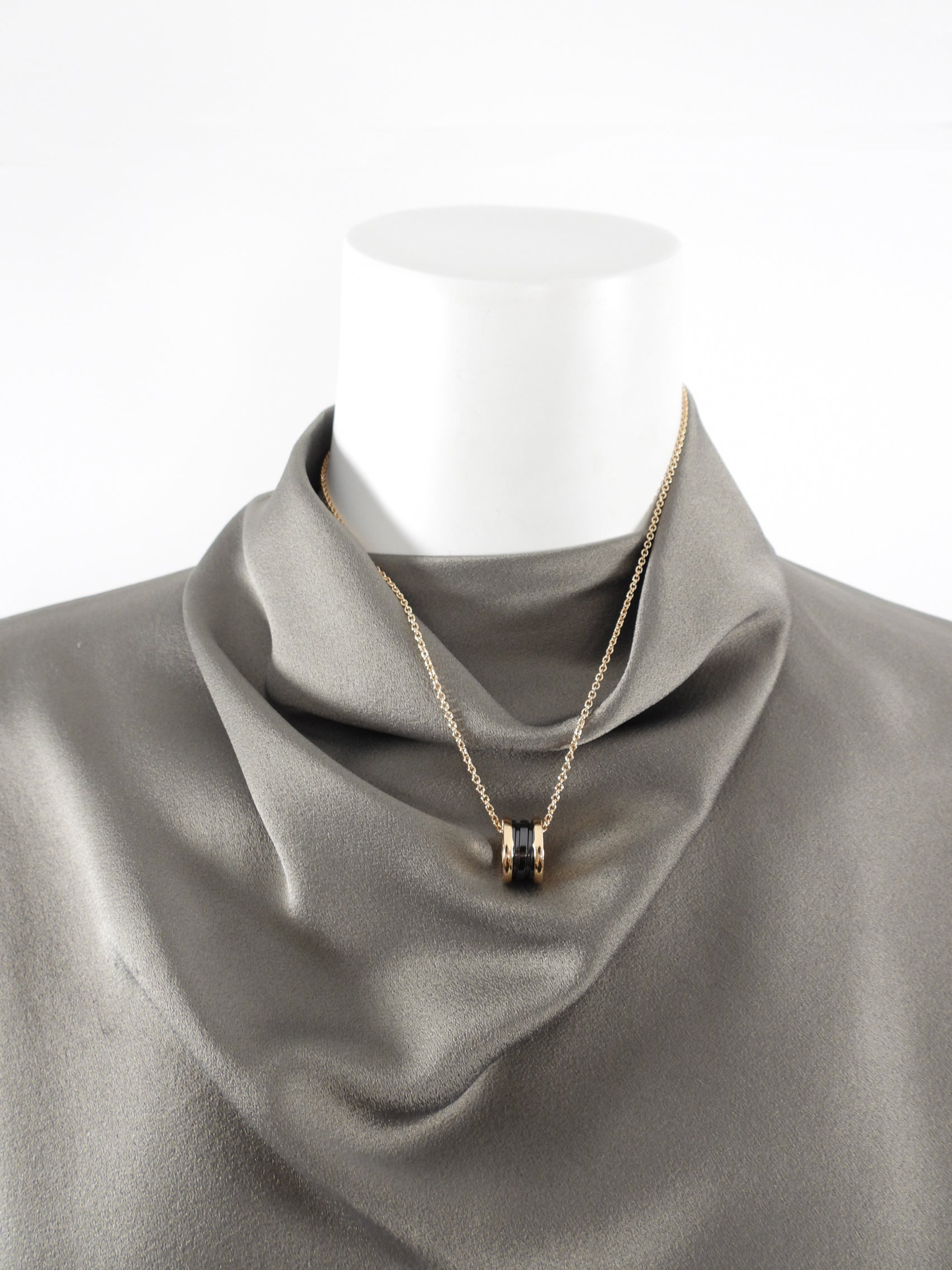 Bulgari B Zero 1 Ceramic 18k Rose Gold Pendant Necklace