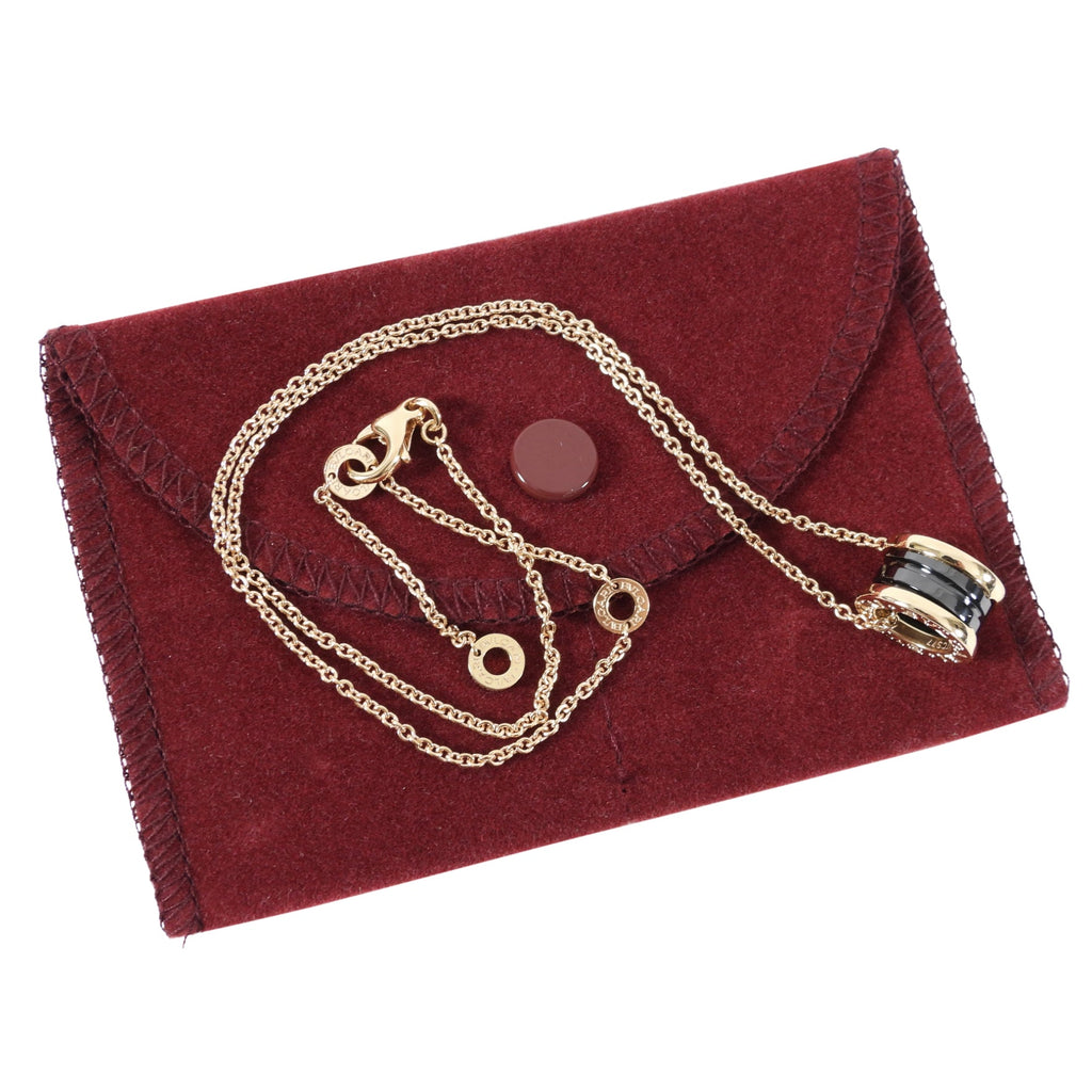 Bulgari B Zero 1 Ceramic 18k Rose Gold Pendant Necklace