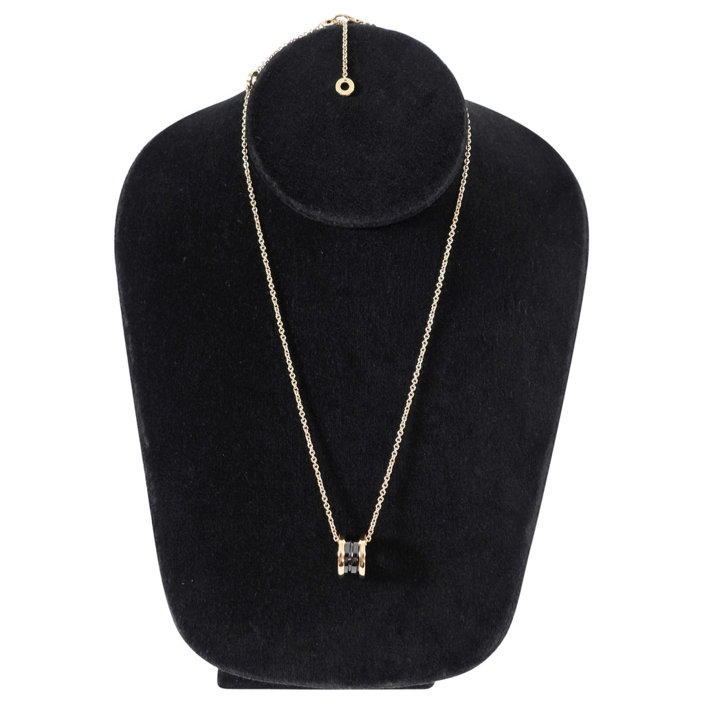 Bulgari B Zero 1 Ceramic 18k Rose Gold Pendant Necklace