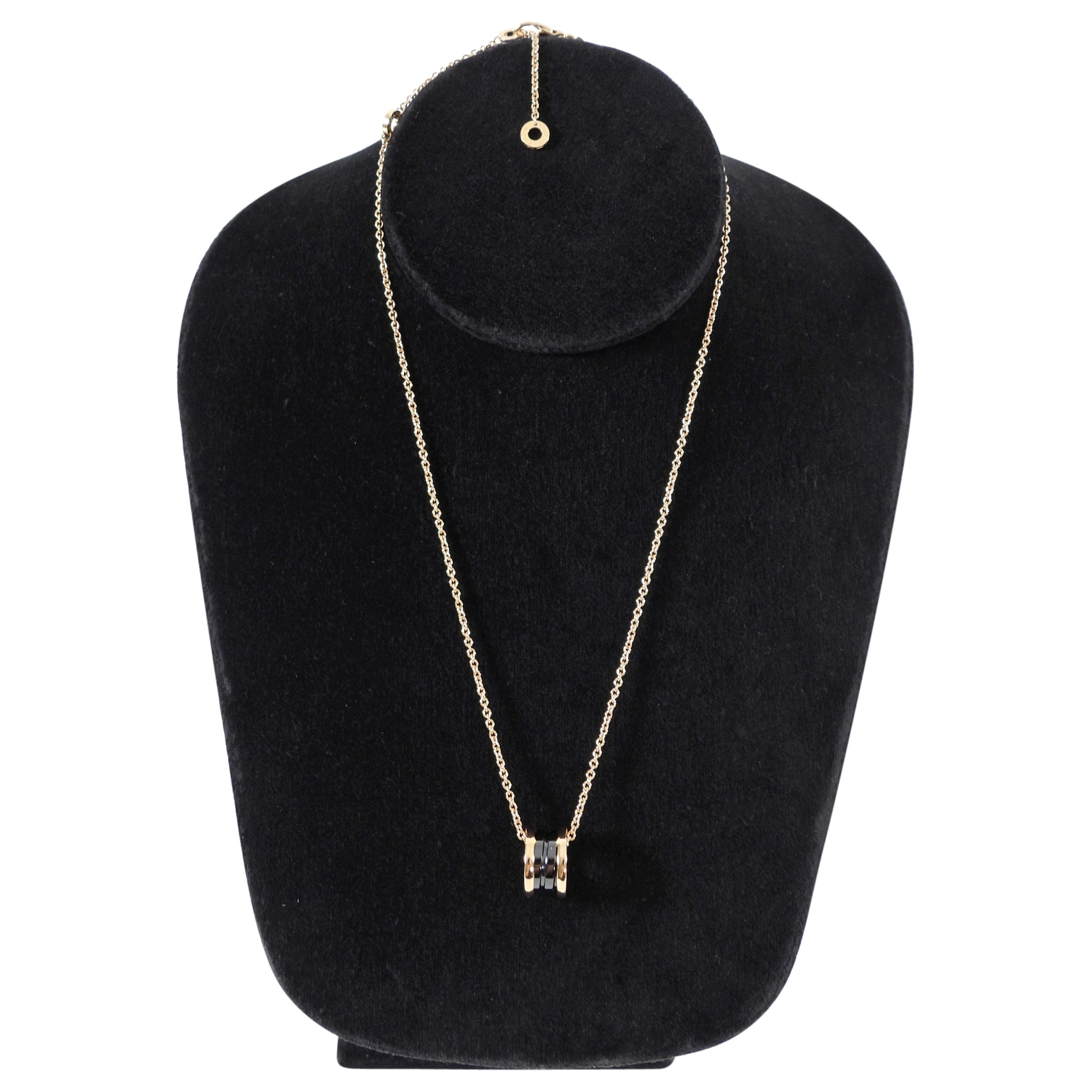 Bulgari B Zero 1 Ceramic 18k Rose Gold Pendant Necklace
