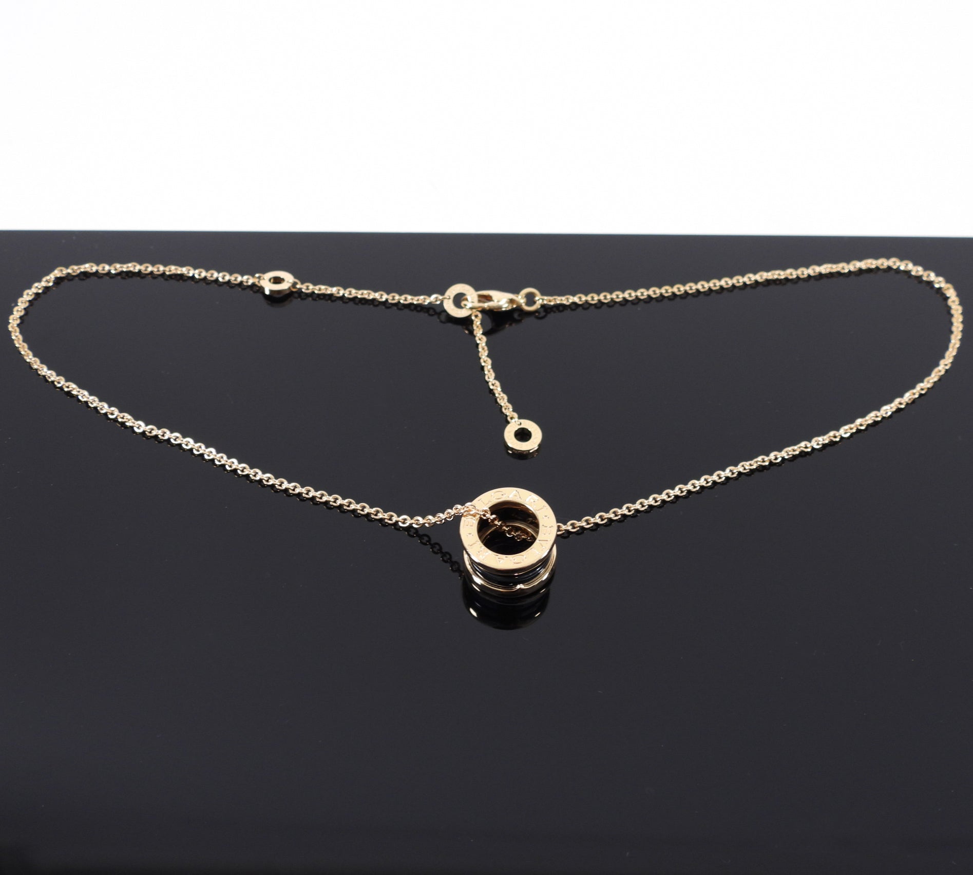 Bulgari B Zero 1 Ceramic 18k Rose Gold Pendant Necklace