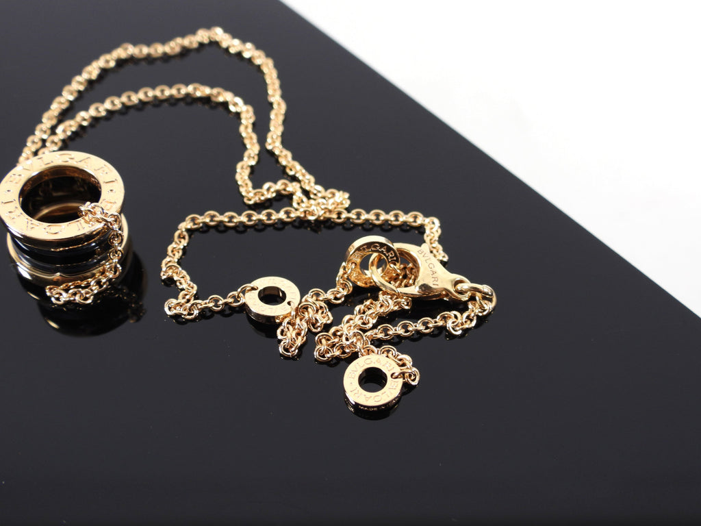 Bulgari B Zero 1 Ceramic 18k Rose Gold Pendant Necklace