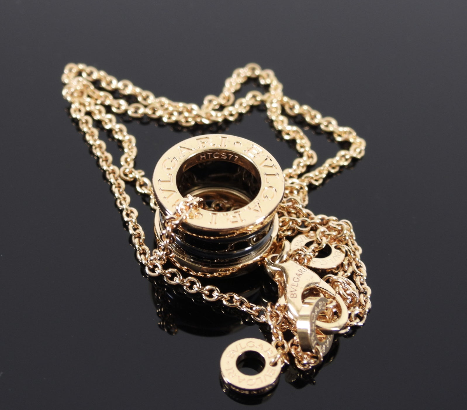 Bulgari B Zero 1 Ceramic 18k Rose Gold Pendant Necklace