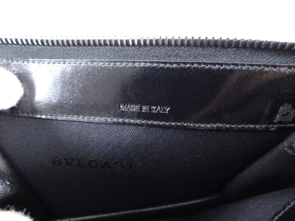 Bulgari Black Nylon Small Travel Cosmetic Wristlet Pouch