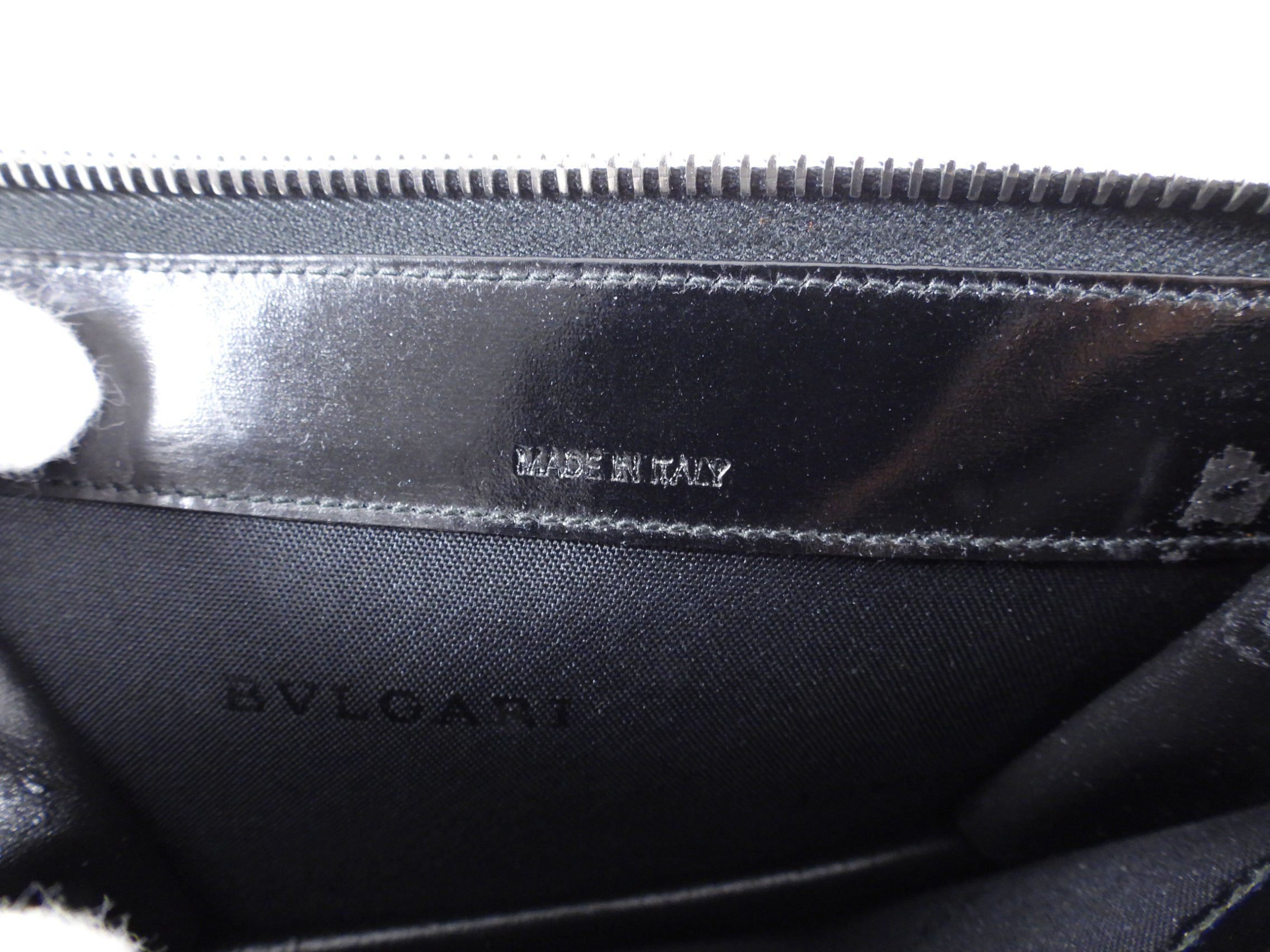 Bulgari Black Nylon Small Travel Cosmetic Wristlet Pouch