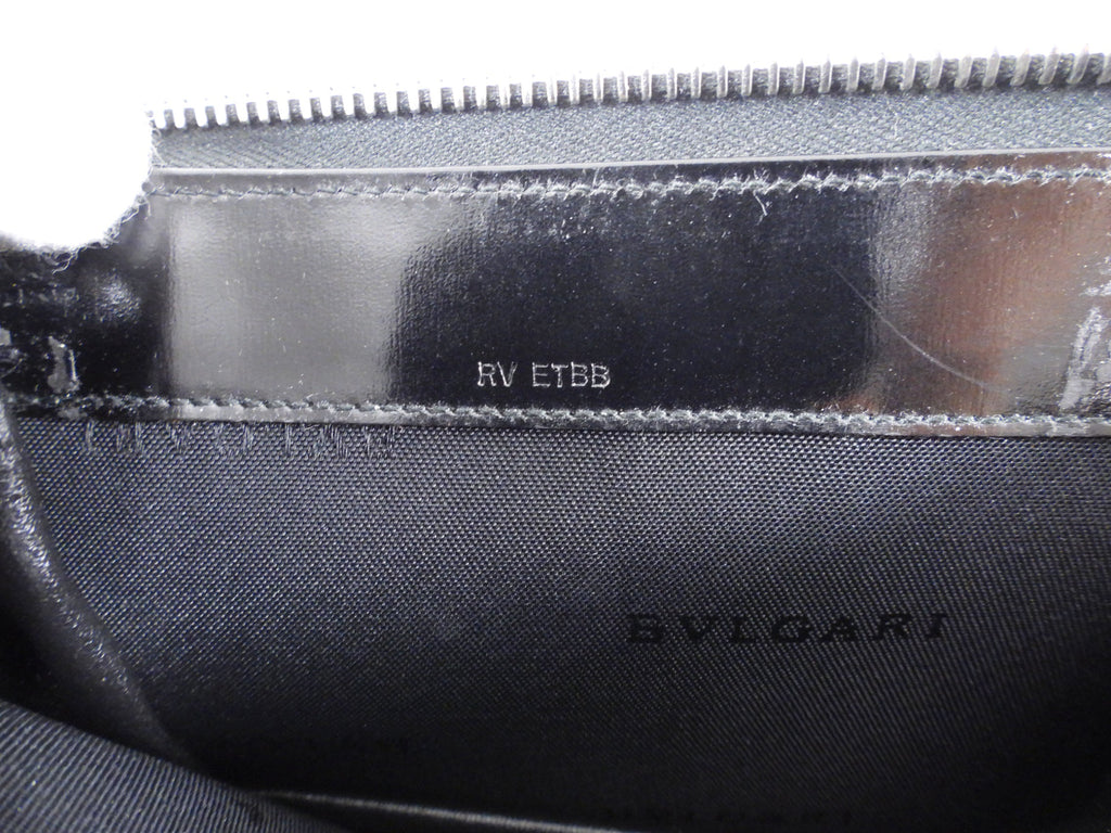 Bulgari Black Nylon Small Travel Cosmetic Wristlet Pouch