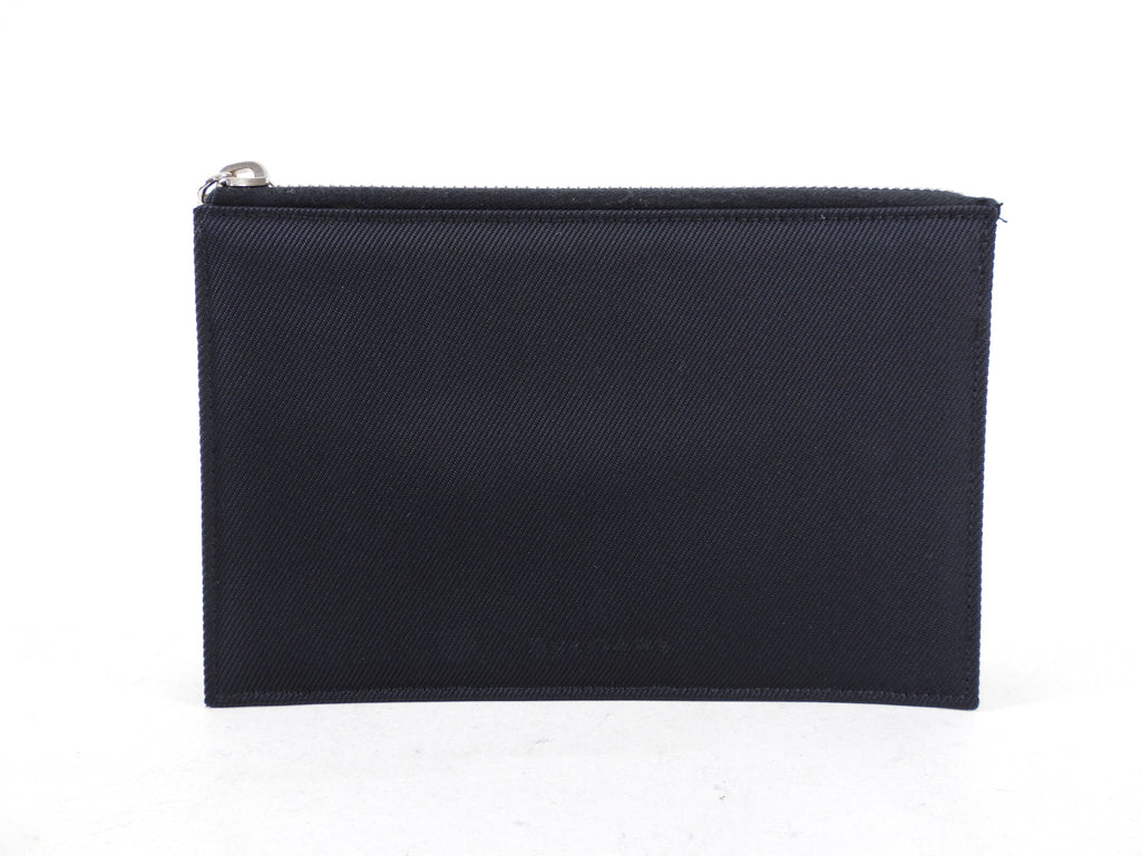 Bulgari Black Nylon Small Travel Cosmetic Wristlet Pouch