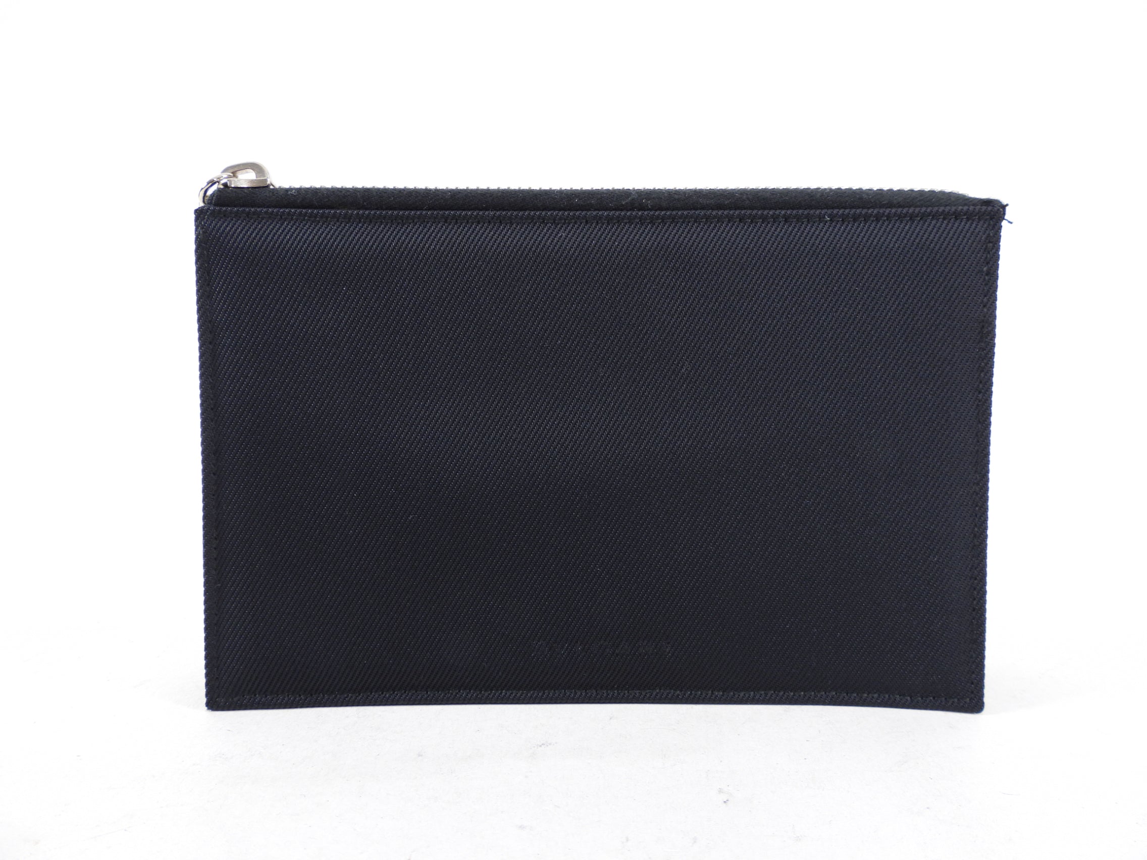 Bulgari Black Nylon Small Travel Cosmetic Wristlet Pouch