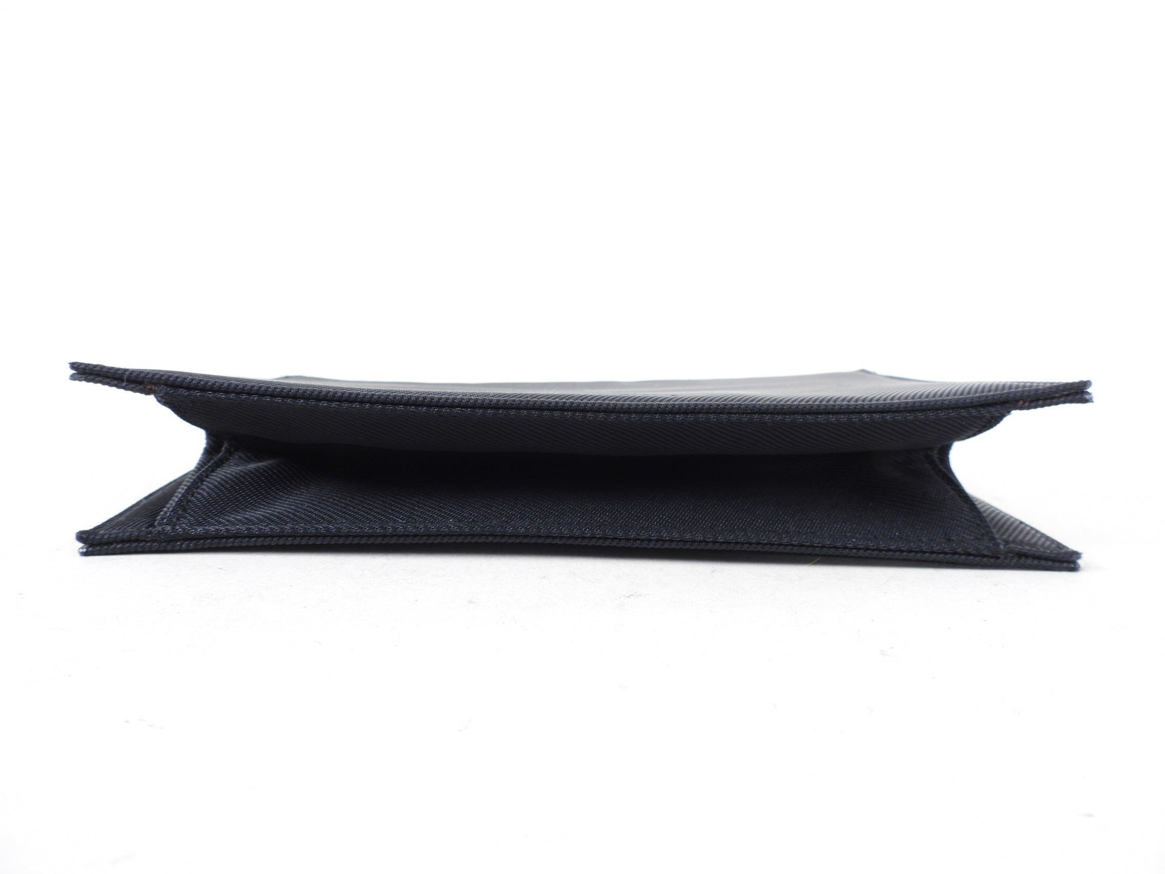 Bulgari Black Nylon Small Travel Cosmetic Wristlet Pouch