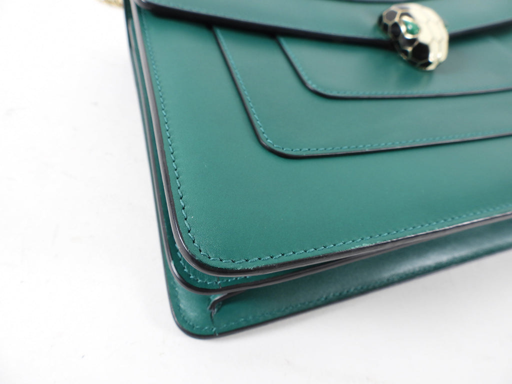 Bulgari Serpenti Forever Green Enamel Snake Bag