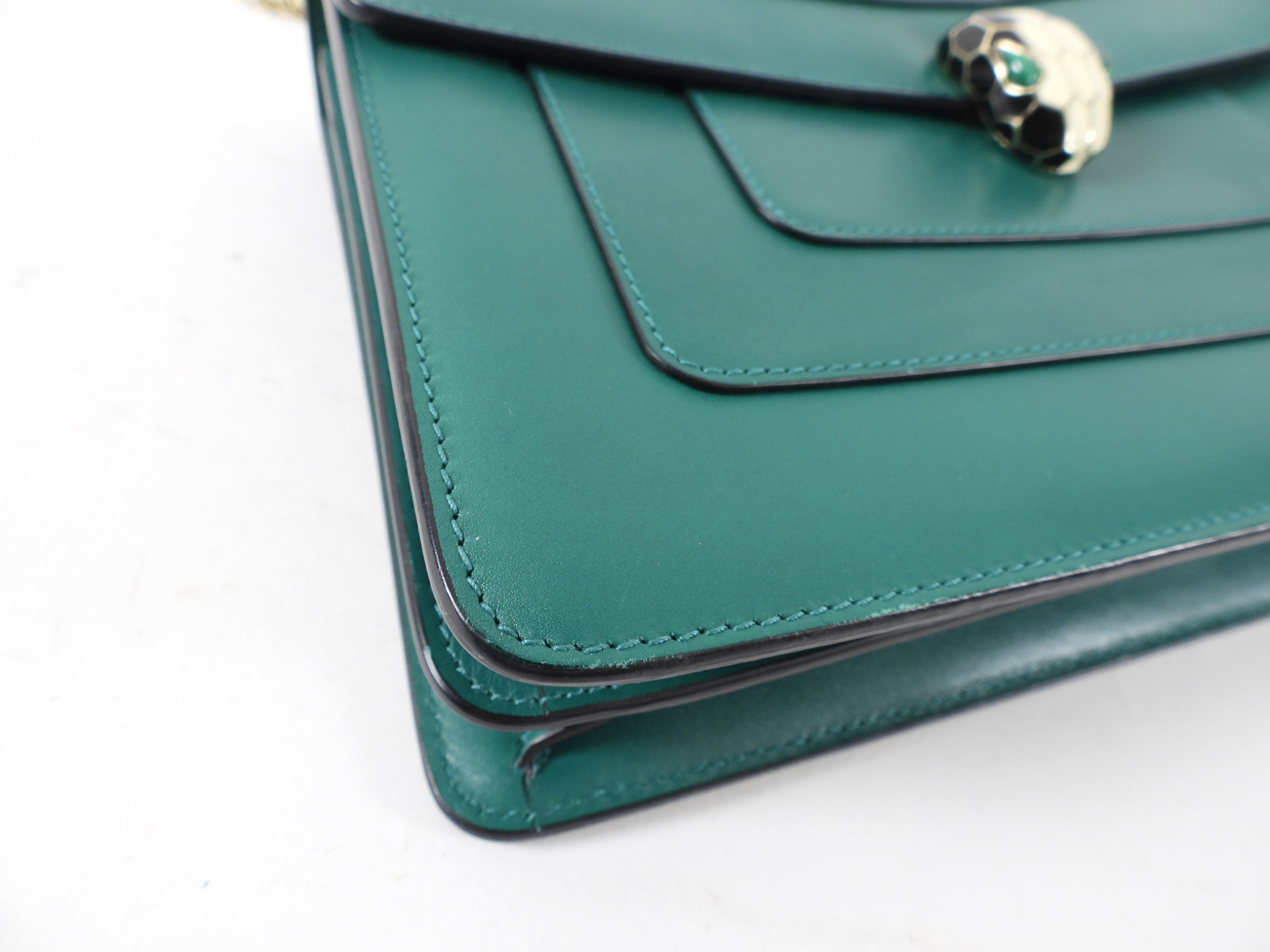 Bulgari Serpenti Forever Green Enamel Snake Bag