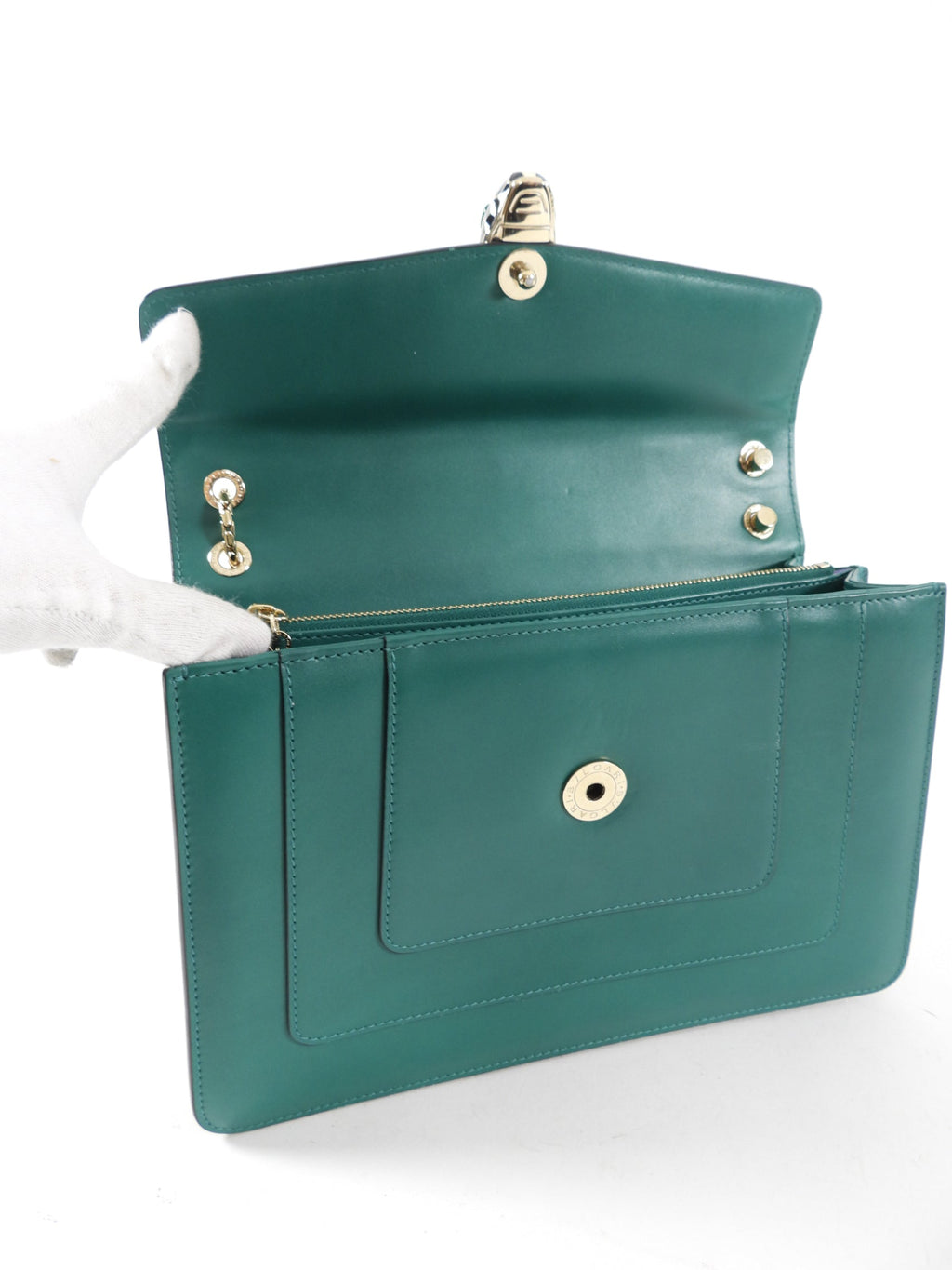 Bulgari Serpenti Forever Green Enamel Snake Bag