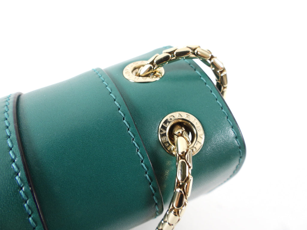 Bulgari Serpenti Forever Green Enamel Snake Bag