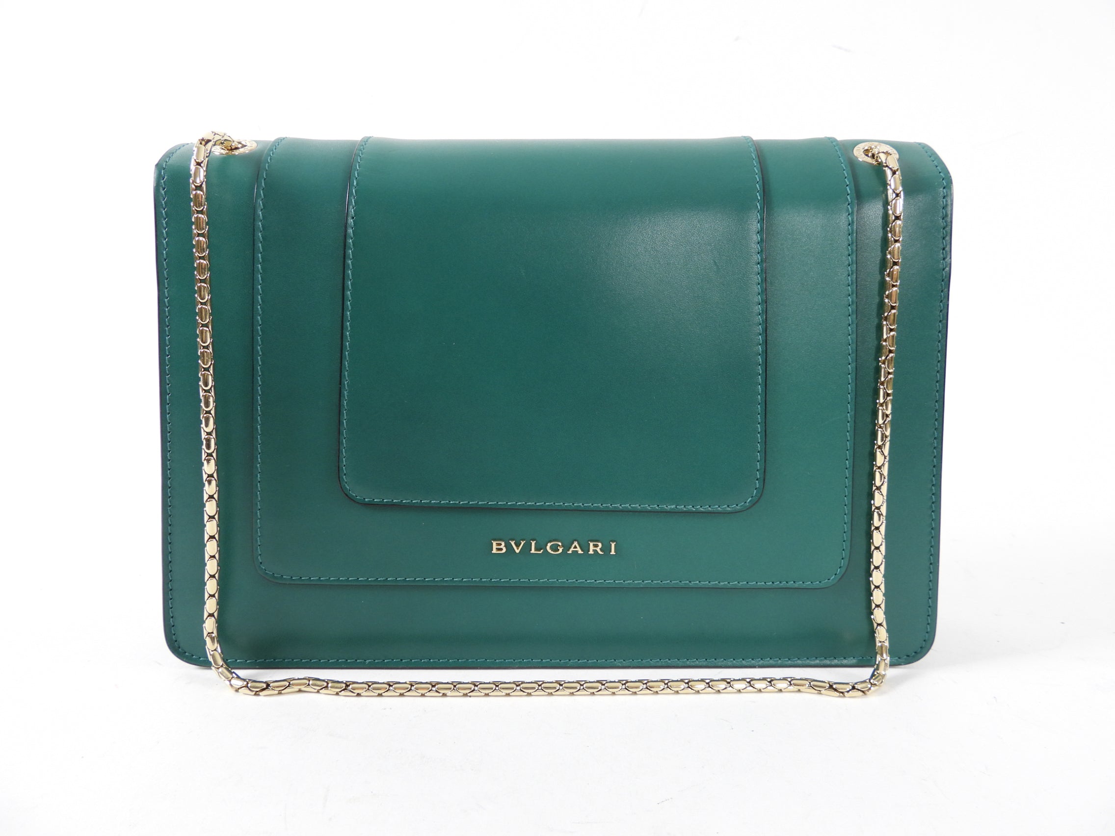 Bulgari Serpenti Forever Green Enamel Snake Bag
