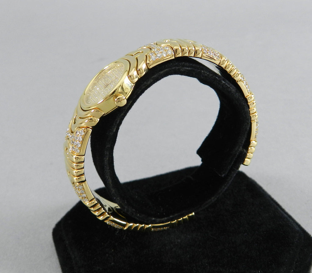 Bulgari Ladies Yellow Gold Diamond Parenthesis Quartz Bangle Wristwatch, c1993