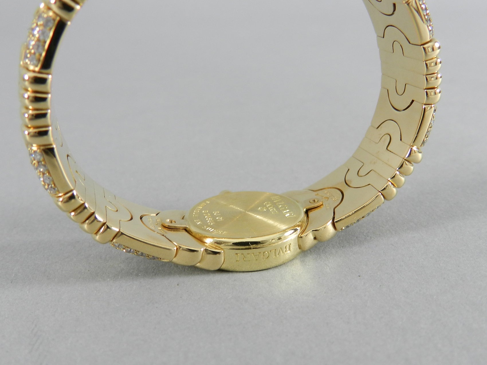 Bulgari Ladies Yellow Gold Diamond Parenthesis Quartz Bangle Wristwatch, c1993