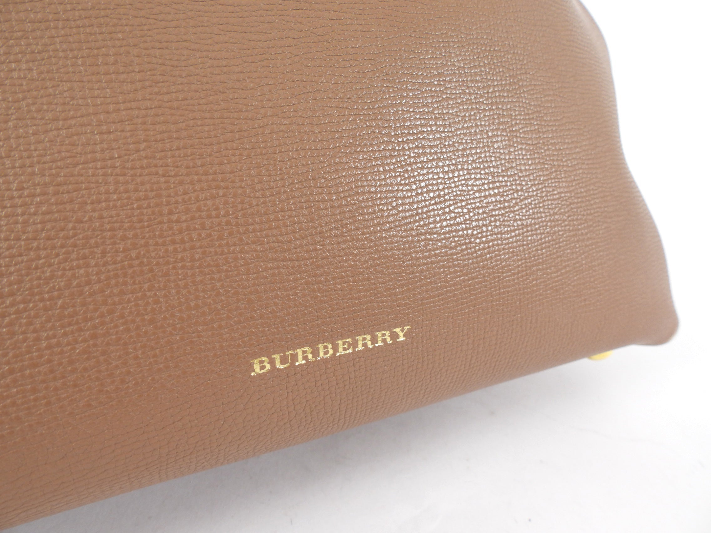 Burberry Brown Leather House Check Two Way Tote Bag