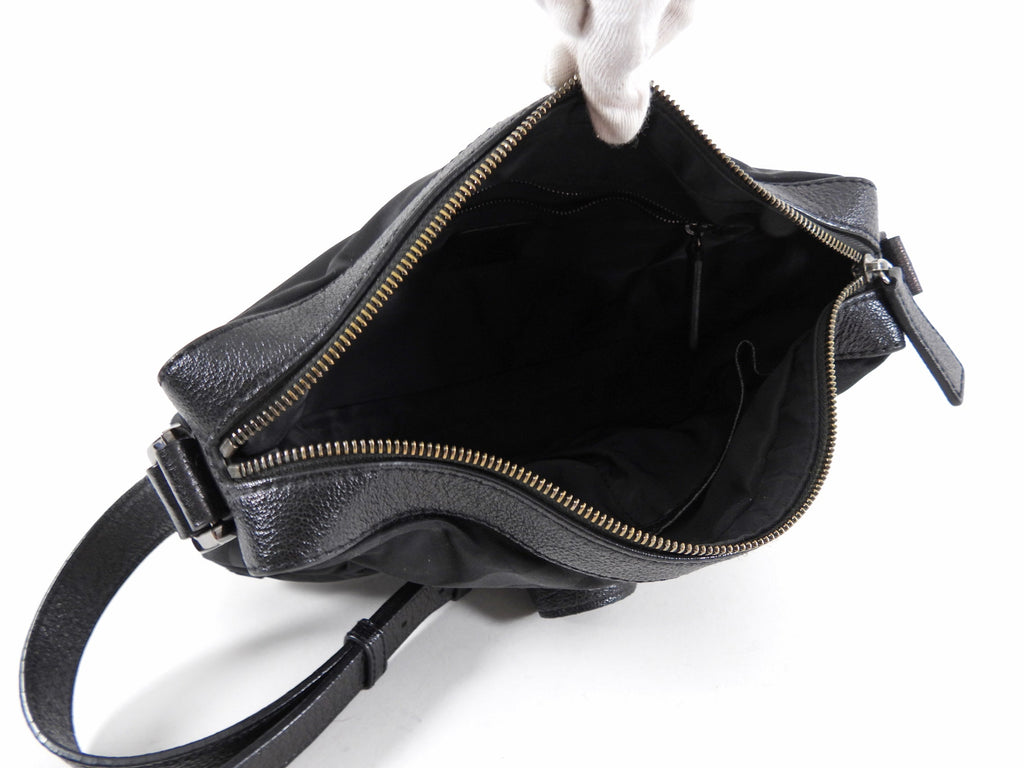 Burberry Black Nylon and Leather Crossbody Bag