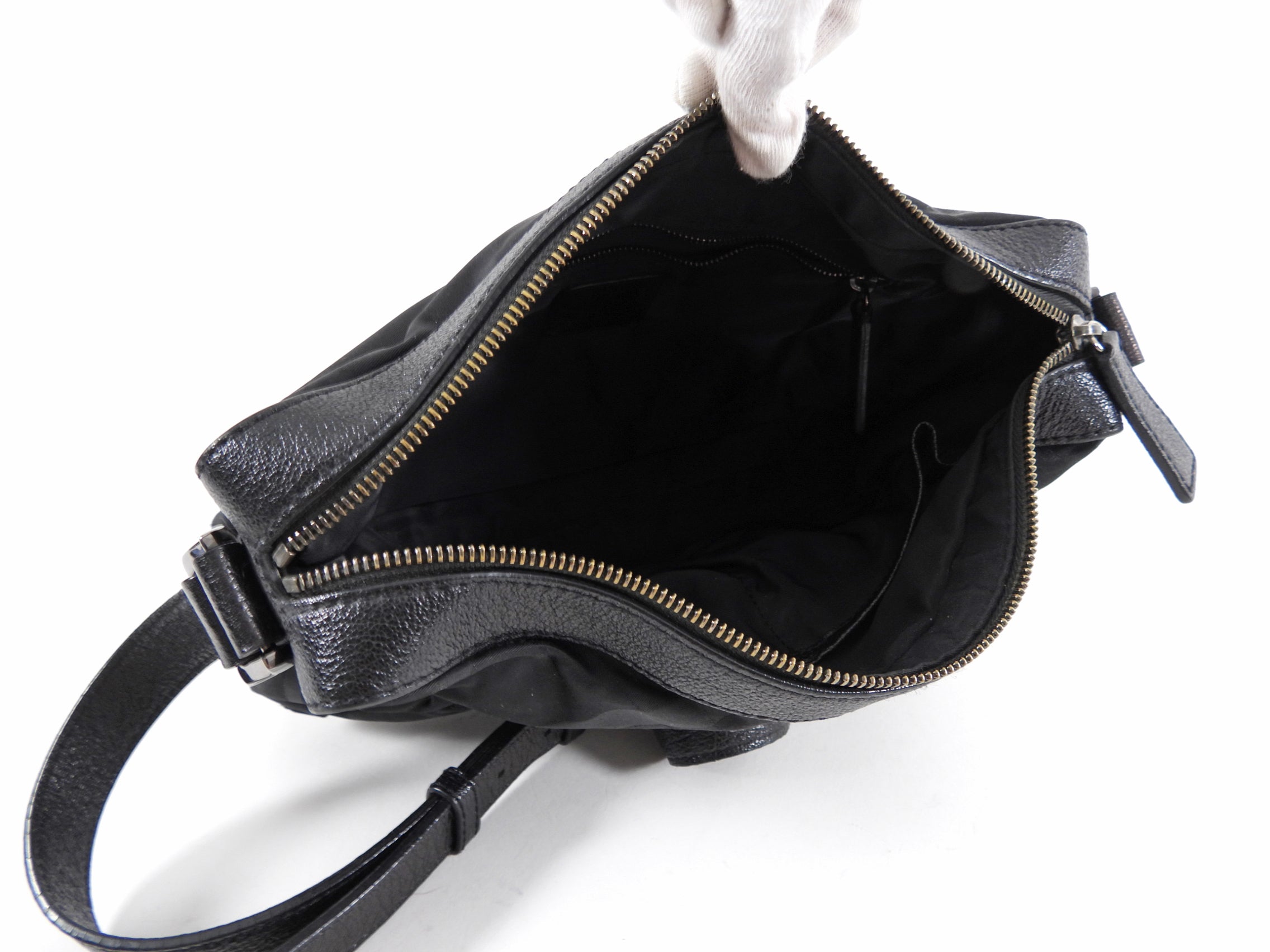 Burberry Black Nylon and Leather Crossbody Bag