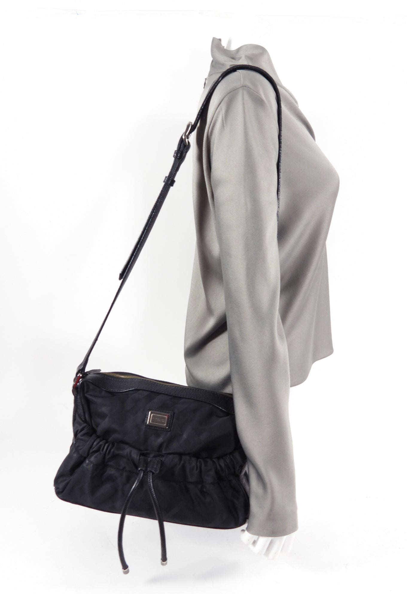 Burberry Black Nylon and Leather Crossbody Bag