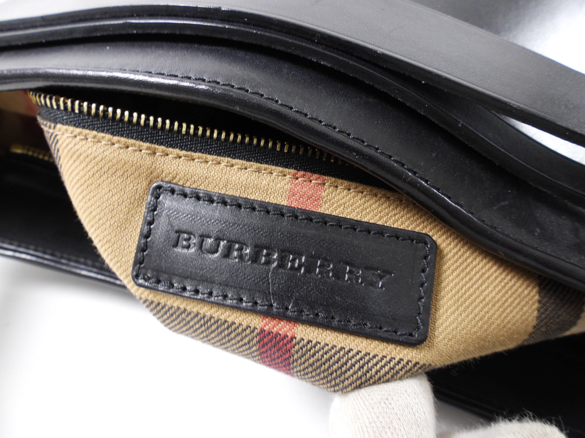 Burberry Black Leather Bridle Hobo Shoulder Bag