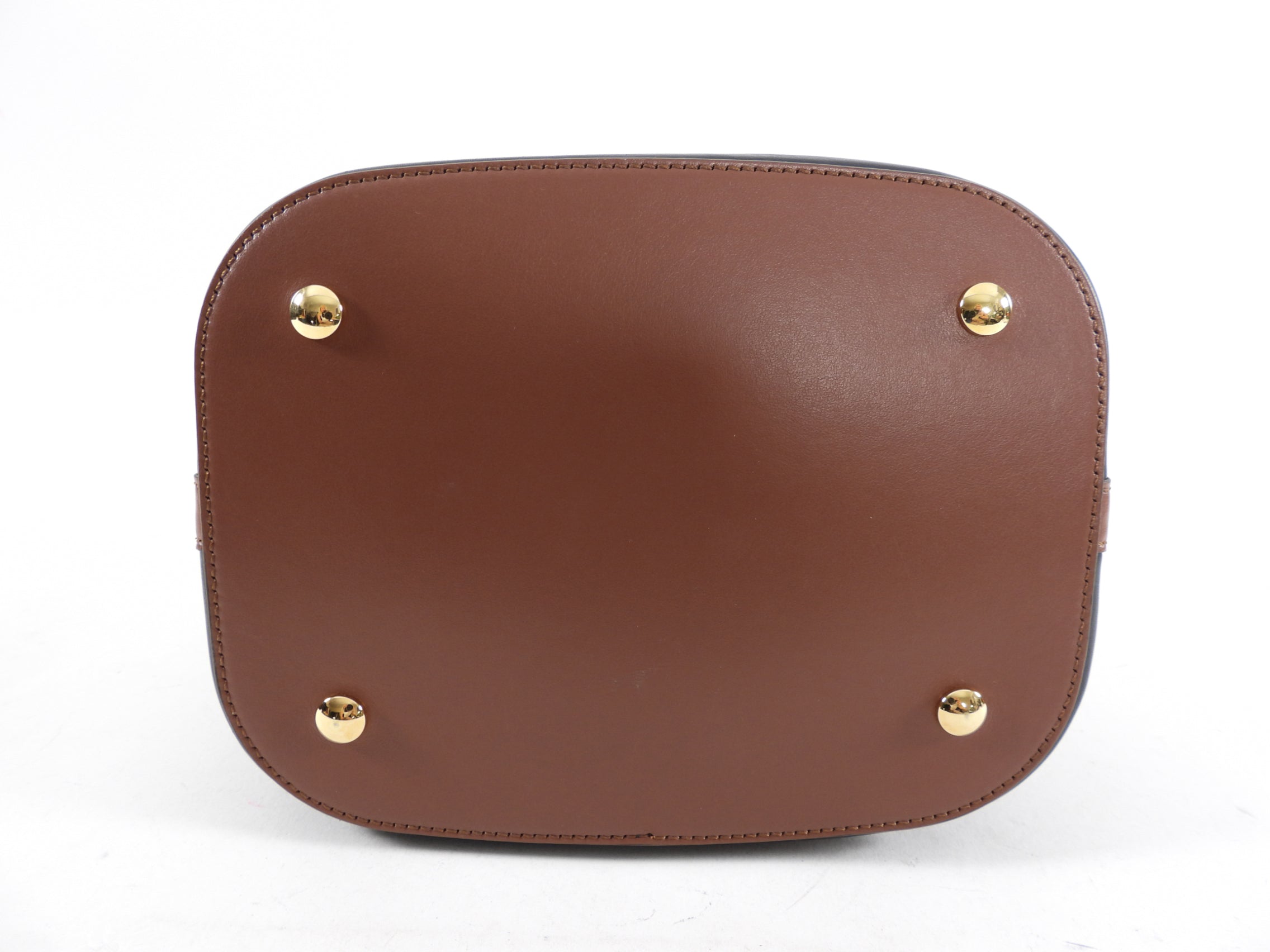 Burberry Black and Brown Leather Small Bucket Bag with Pouch