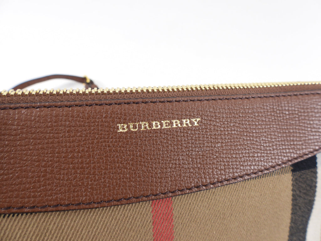 Burberry Noval Check Brown Leather Derby Payton Crossbody Bag