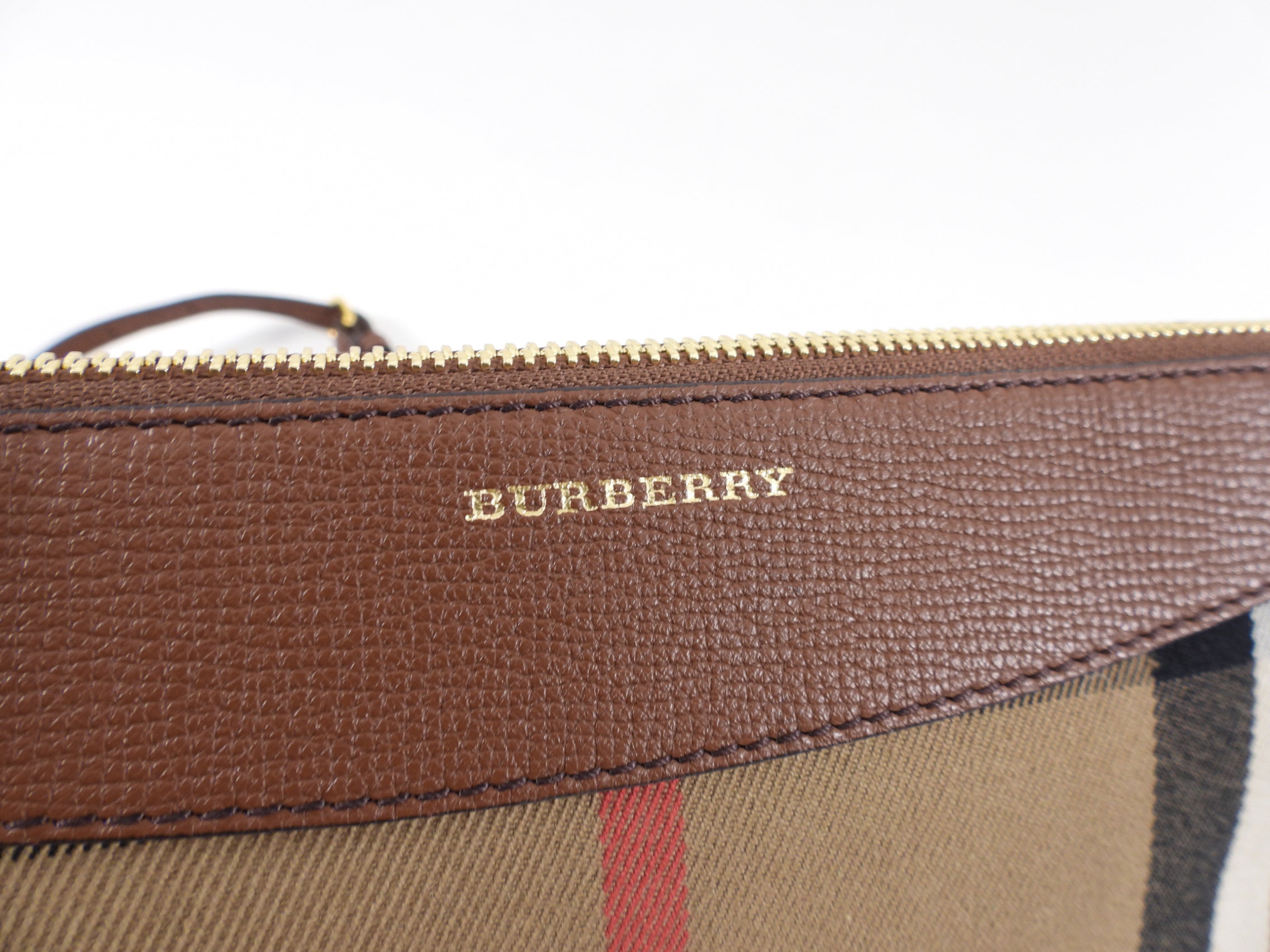 Burberry Noval Check Brown Leather Derby Payton Crossbody Bag