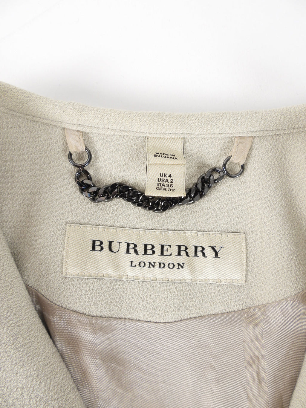 Burberry Light Grey Crepe Jacket with Ruffle Trim - XS / 0