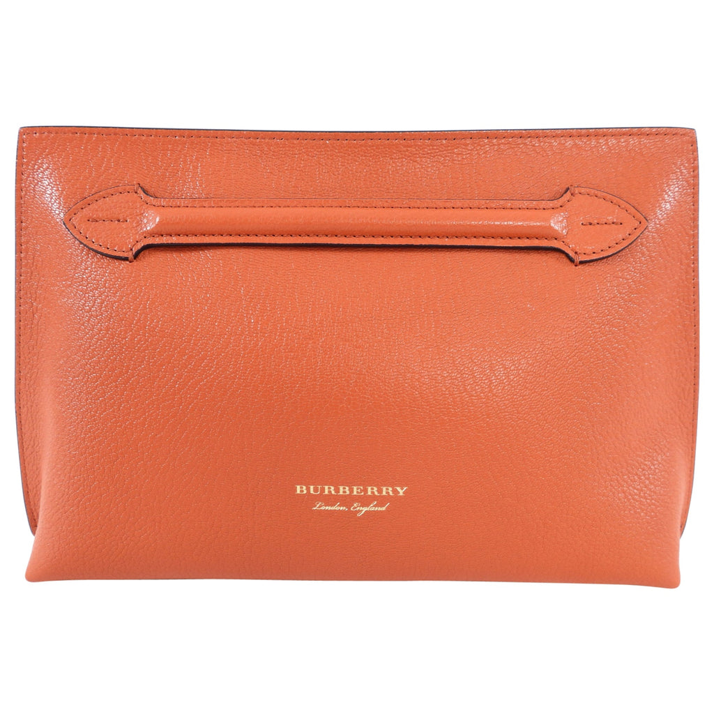 Burberry Clementine Orange Pendleton Clutch Bag