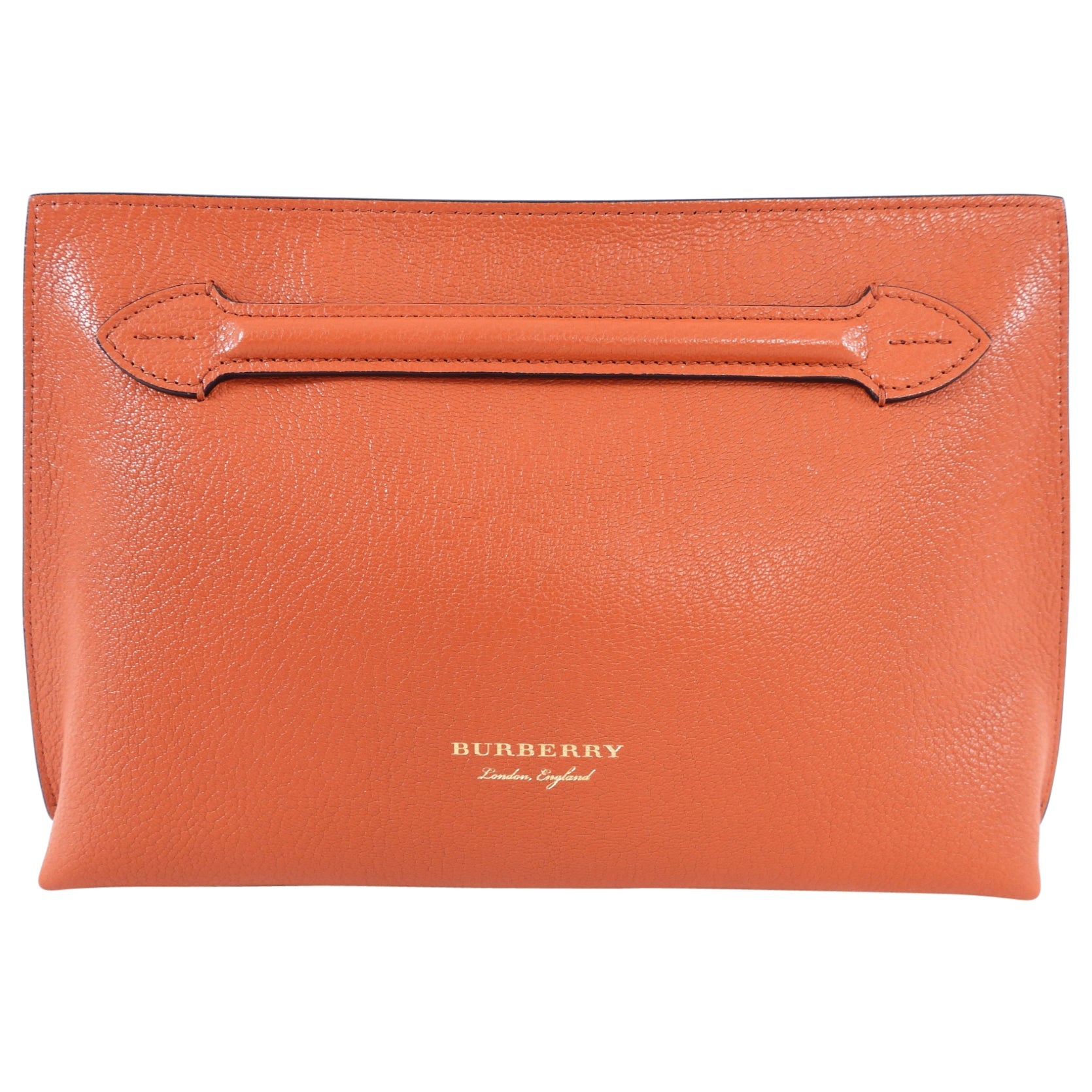 Burberry Clementine Orange Pendleton Clutch Bag