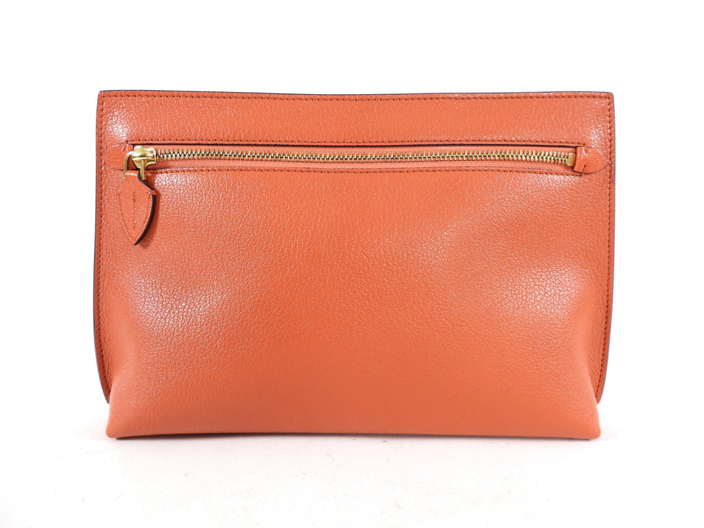 Burberry Clementine Orange Pendleton Clutch Bag