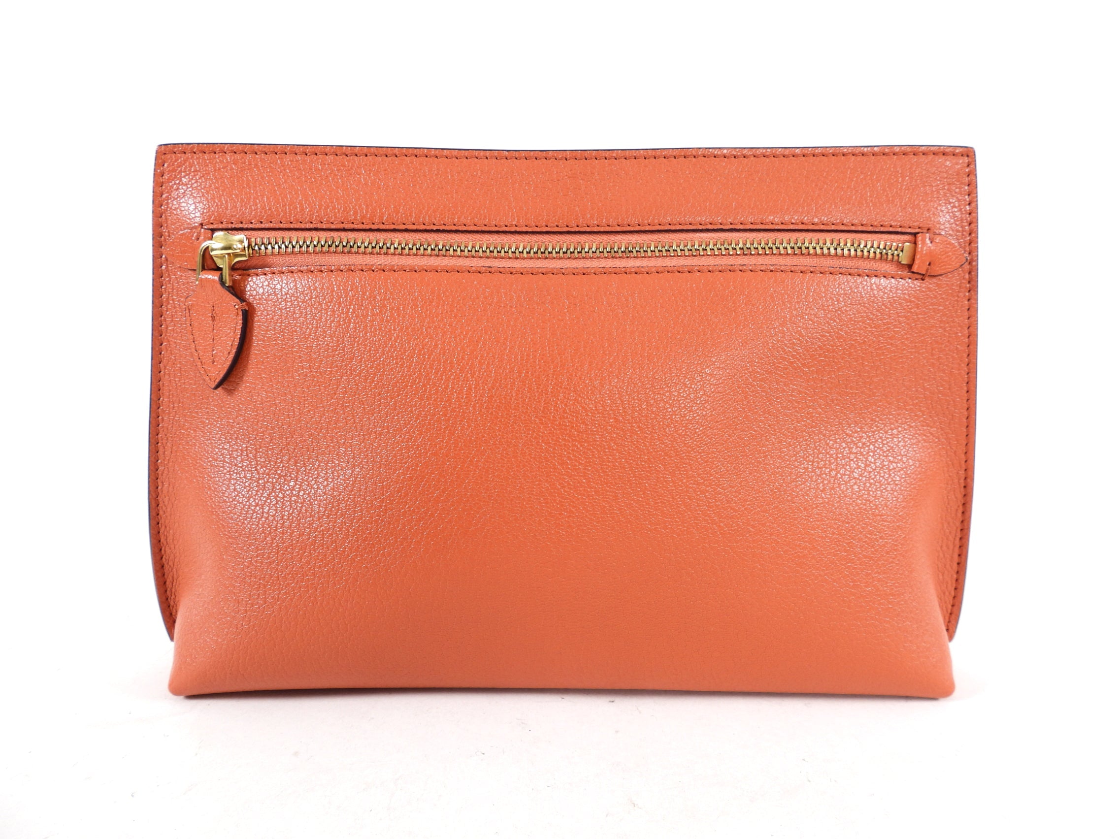 Burberry Clementine Orange Pendleton Clutch Bag